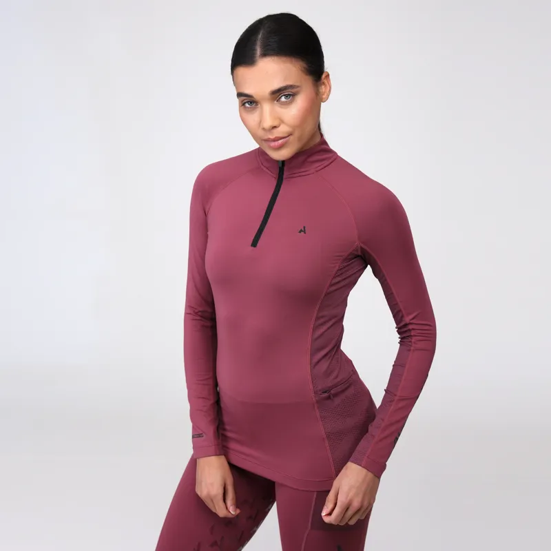 Aubrion React Long Sleeve Base Layer Mauve-3