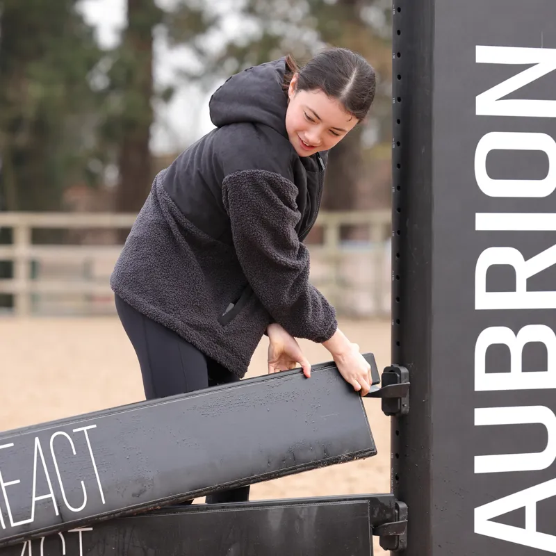 Aubrion React Young Rider Sherpa Fleece Jacket in Shadow-2