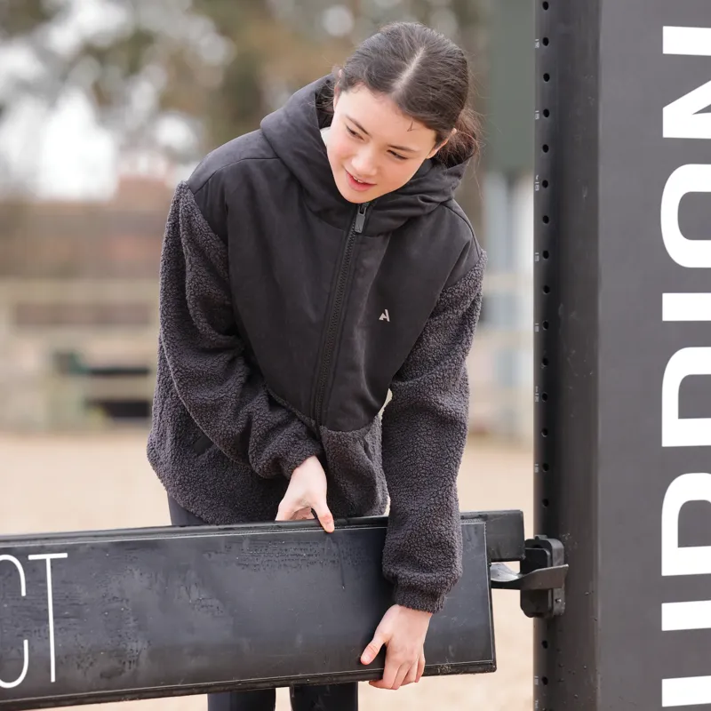 Aubrion React Young Rider Sherpa Fleece Jacket in Shadow-3