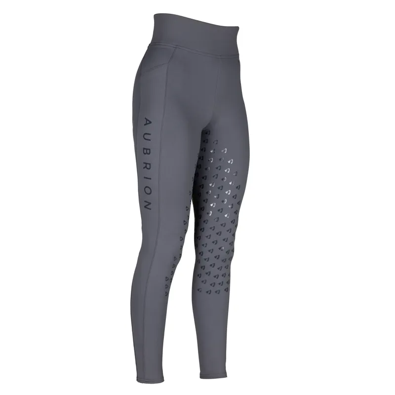 Aubrion Eltar Riding Tights - Young Rider Grey-1