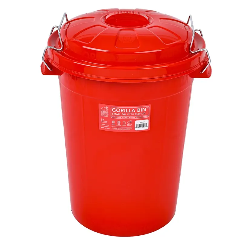 Gorilla Bin With Clip Lid - Red-1