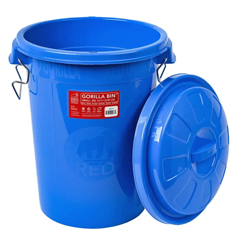 Red Gorilla Bin With Clip Lid - Blue