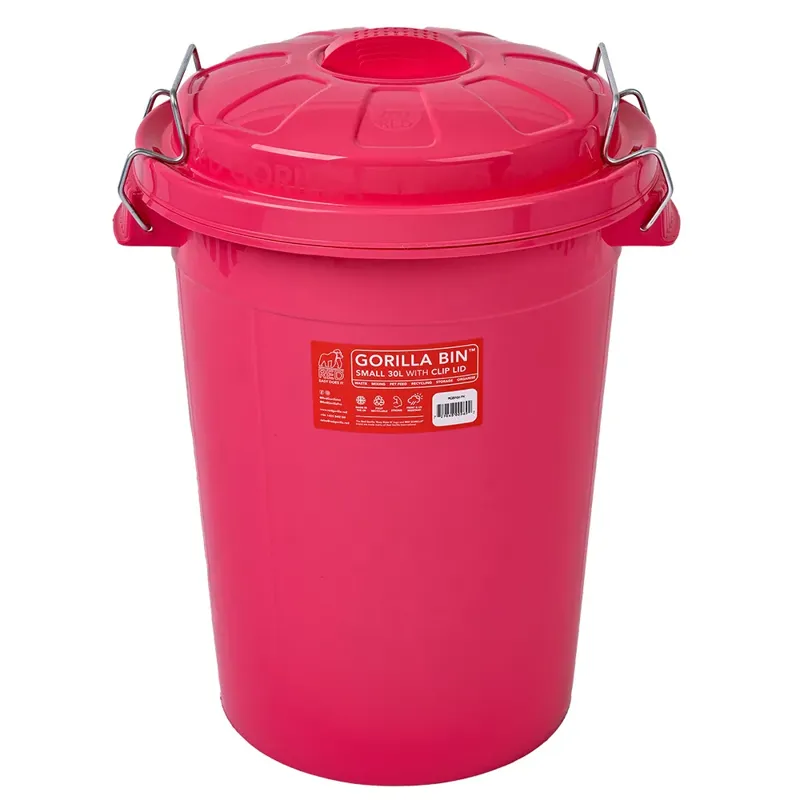 Red Gorilla Bin With Clip Lid - Pink-1