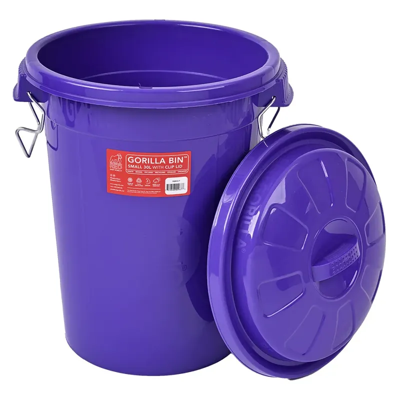 Red Gorilla Bin With Clip Lid - Purple