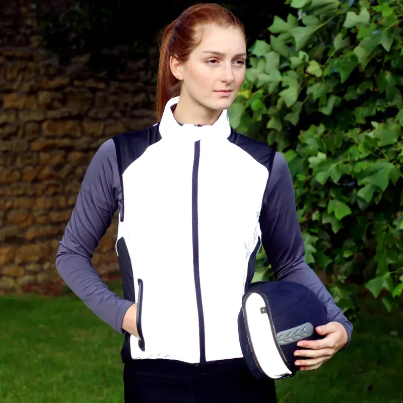 Silva Flash Reflective Gilet By Hy Equestrian - Reflective Silver