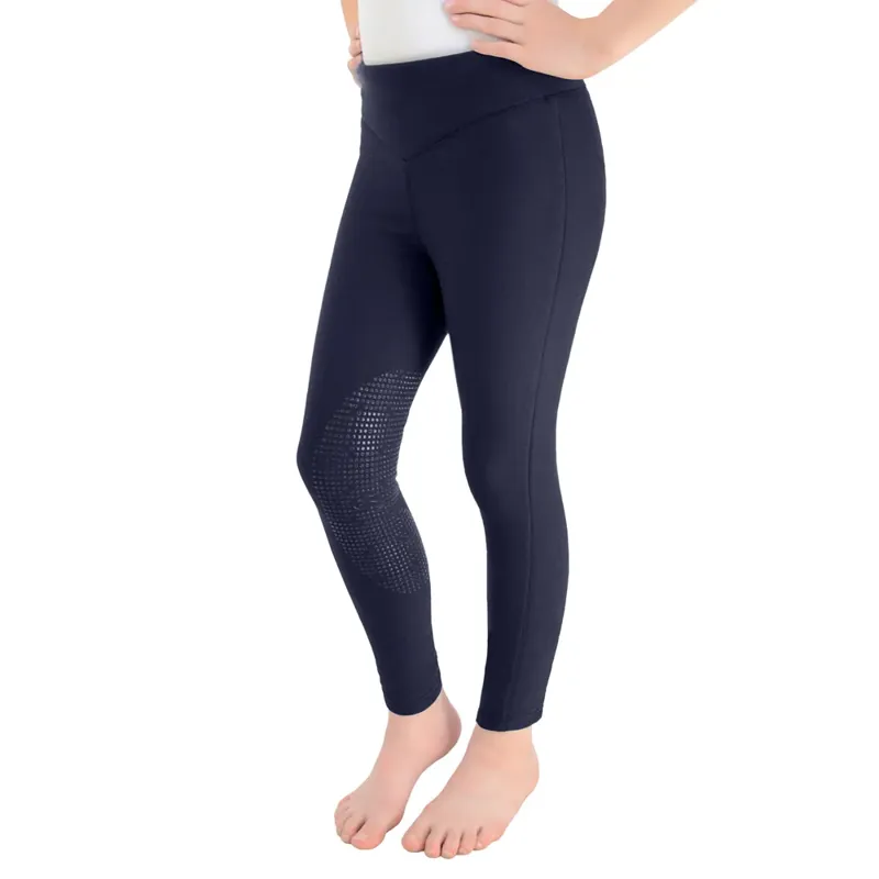 Hy Equestrian Blizzard Children's Softshell Riding Tights in Navy