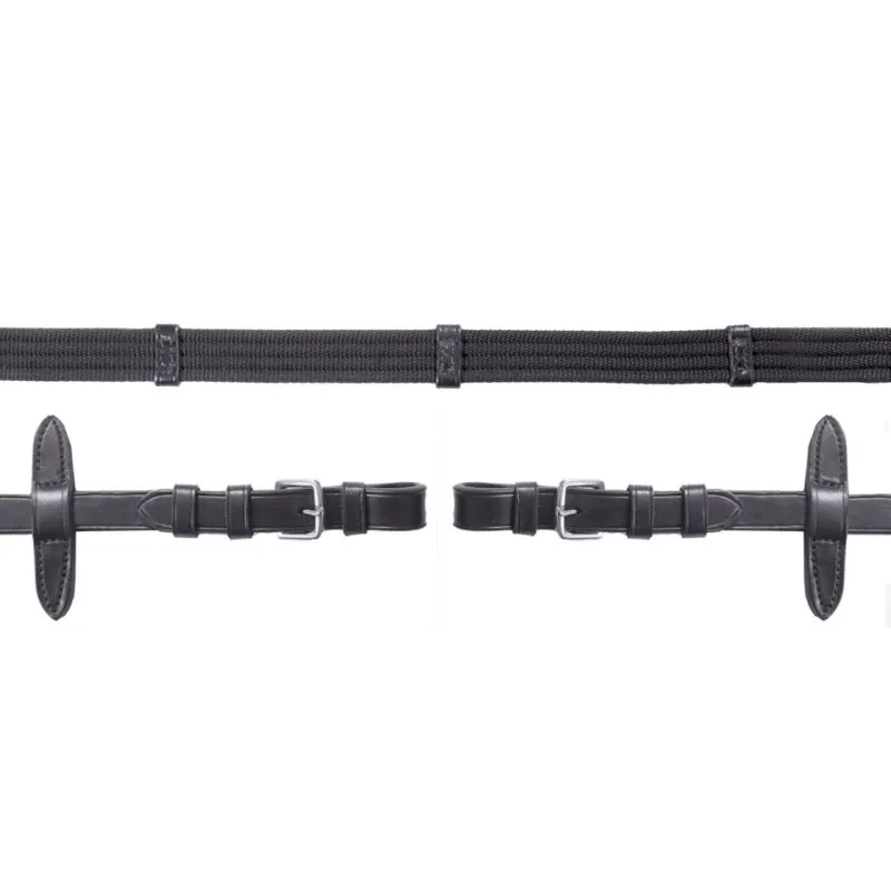 Schockemohle Web Reins With Buckles Black Silver-1