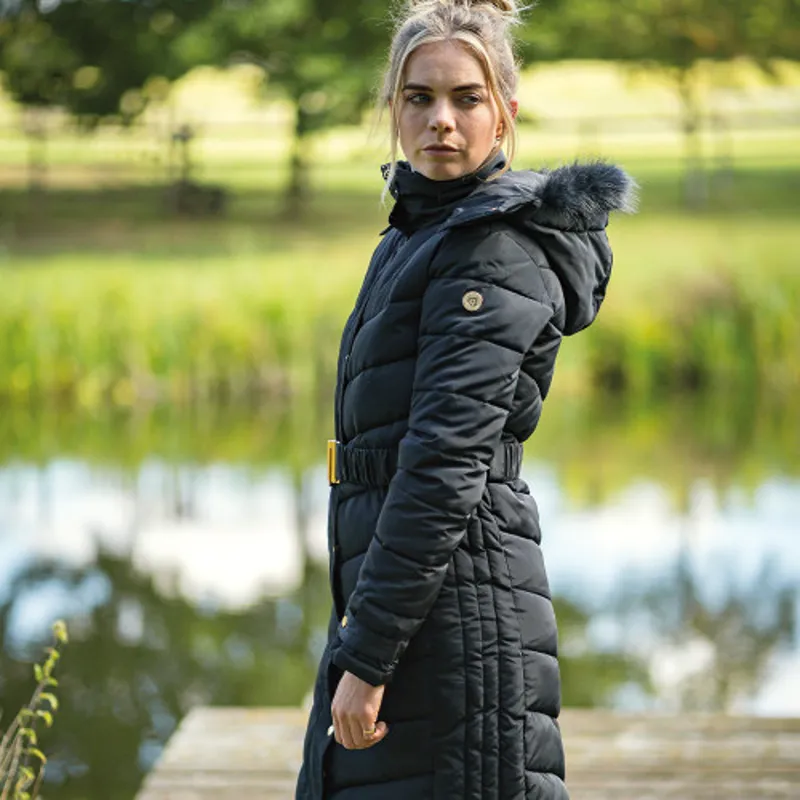 Coldstream Branxton Long Quilted Coat Black-1