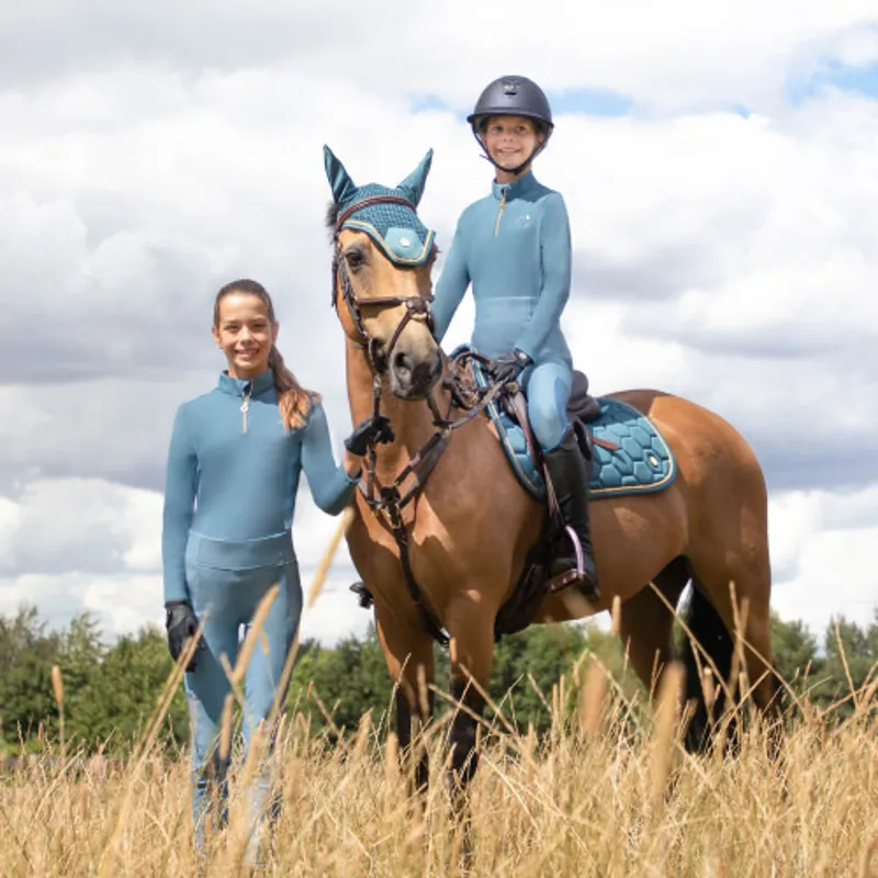 Coldstream Next Generation Ednam Riding Tights in Slate Blue-2