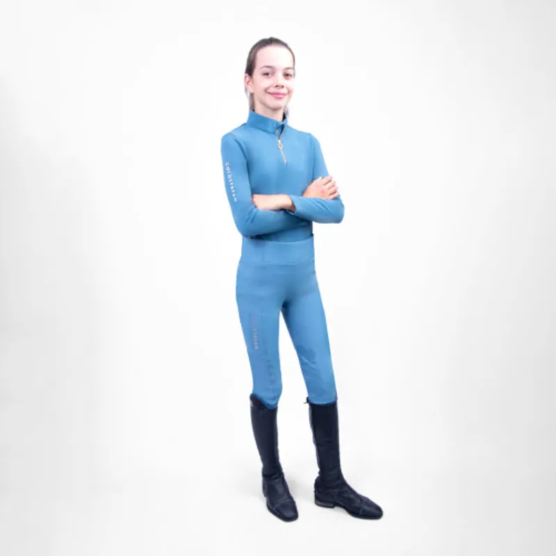 Coldstream Next Generation Ednam Riding Tights in Slate Blue-5