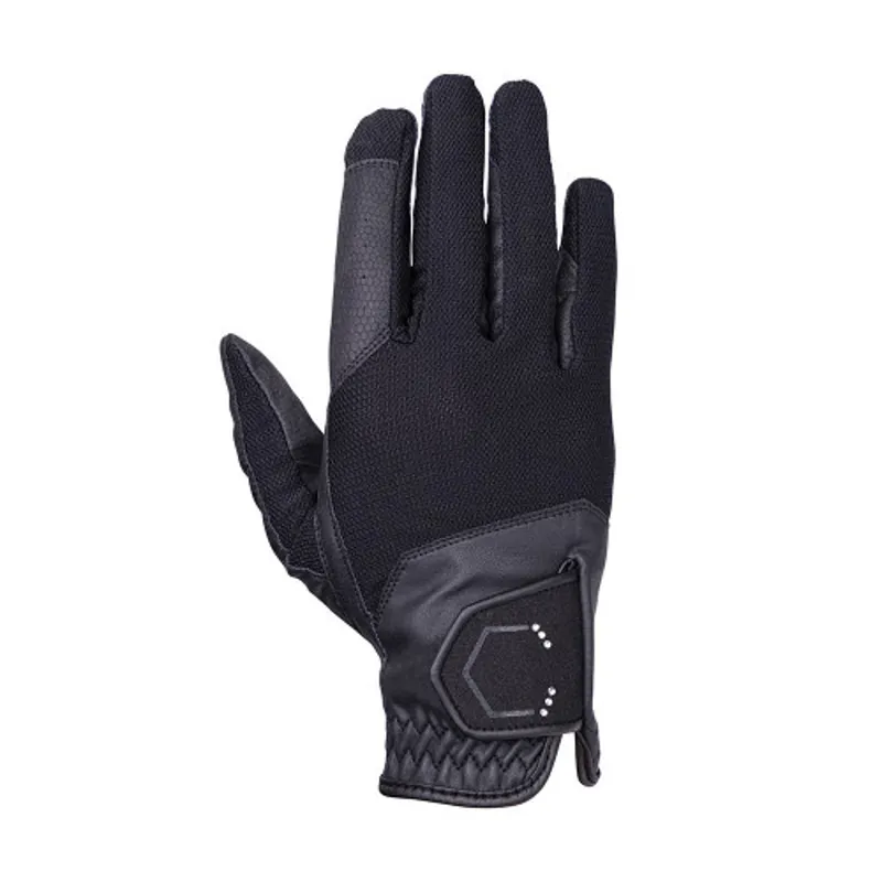 Coldstream Blakelaw Diamante Riding Gloves - Black/Silver-2