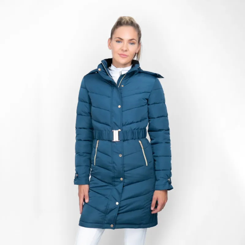 Coldstream Branxton Long Quilted Coat - Cool Slate Blue-2