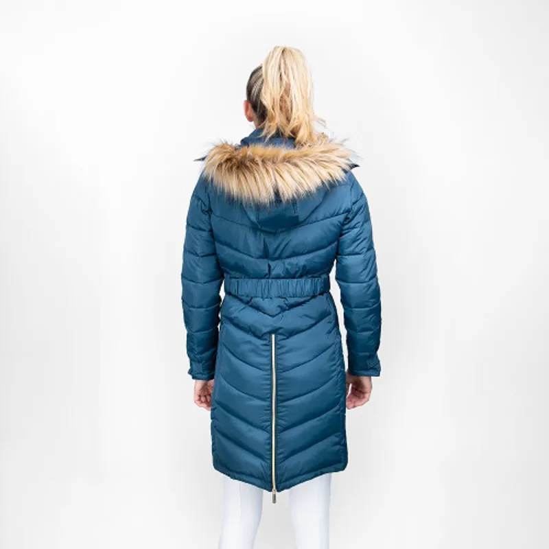 Coldstream Branxton Long Quilted Coat - Cool Slate Blue-4