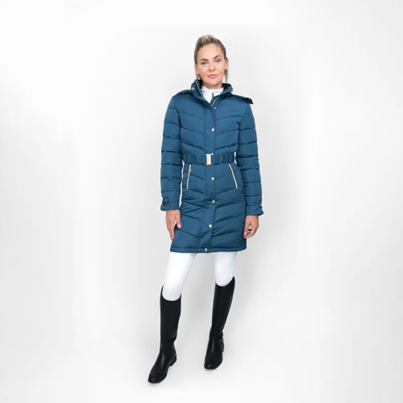 Coldstream Branxton Long Quilted Coat - Cool Slate Blue-3