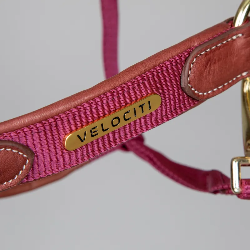 Velociti Lusso Padded Leather Headcollar in Burgundy-2