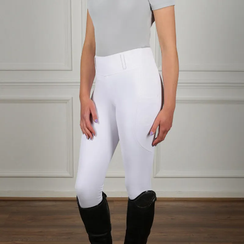 Coldstream Oxnam Competition Riding Tights - White-1