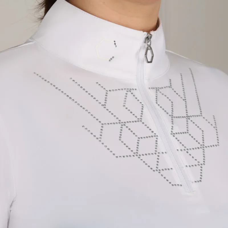 Coldstream Ledmore Diamante Show Shirt - White-2
