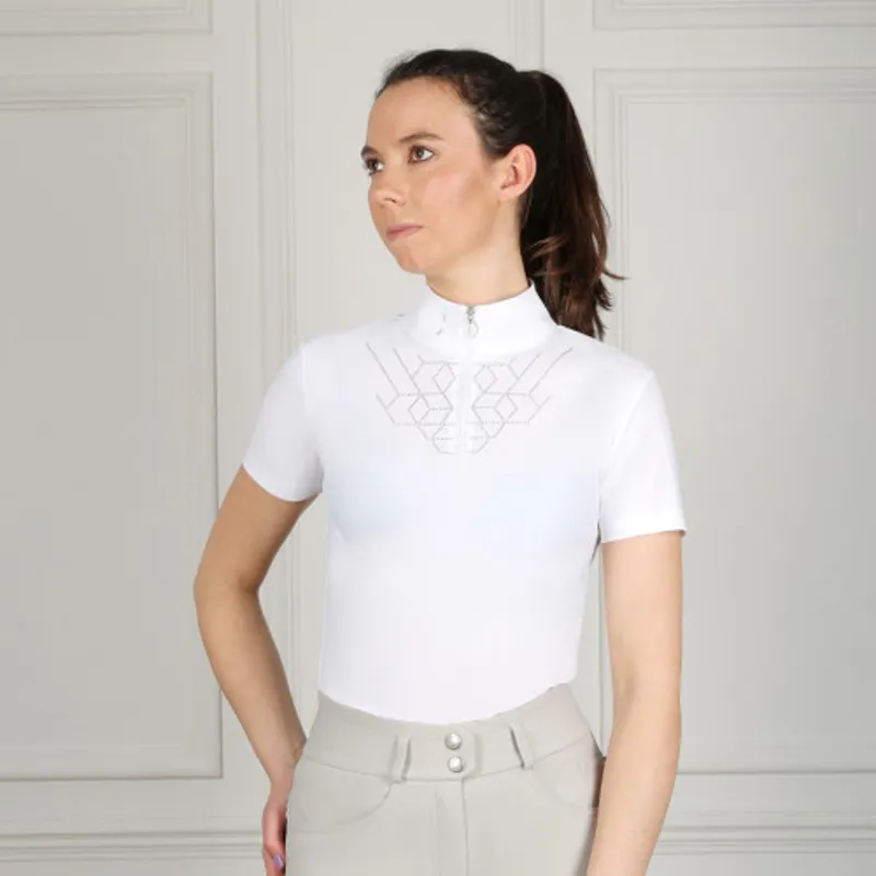 Coldstream Ledmore Diamante Show Shirt - White-1