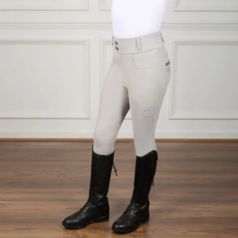 Coldstream Next Generation Ledmore Diamante Riding Tights in Pearl Grey-3