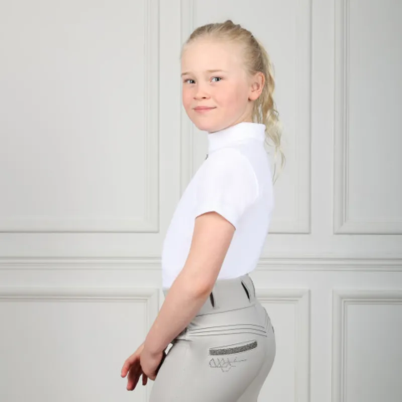 Coldstream Next Generation Ledmore Diamante Riding Tights in Pearl Grey-1