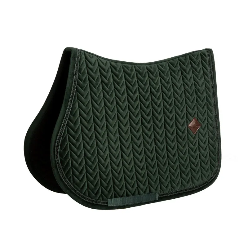 Kentucky Velvet Mini Pearls Saddle Pad Jumping Pine Green