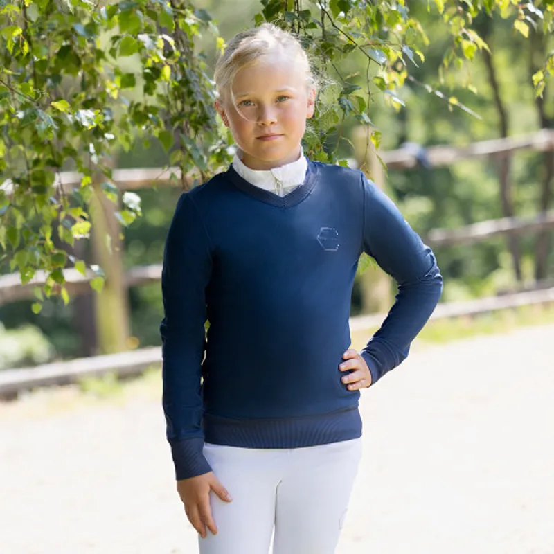 Coldstream Next Generation Crailing Performance Sweater in Oxford Blue