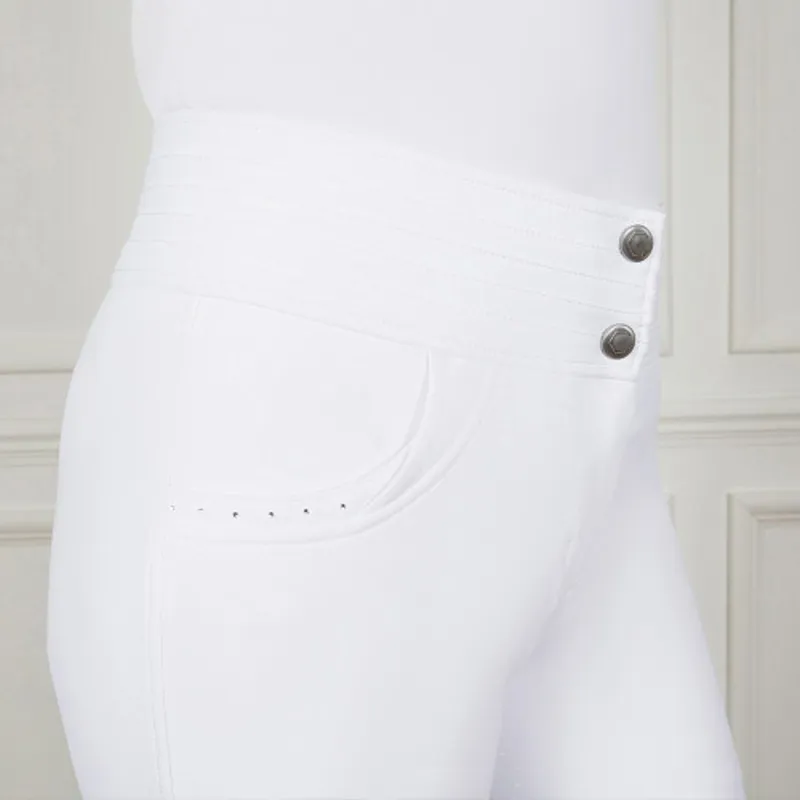 Coldstream Fenham Diamante Breeches in White-2