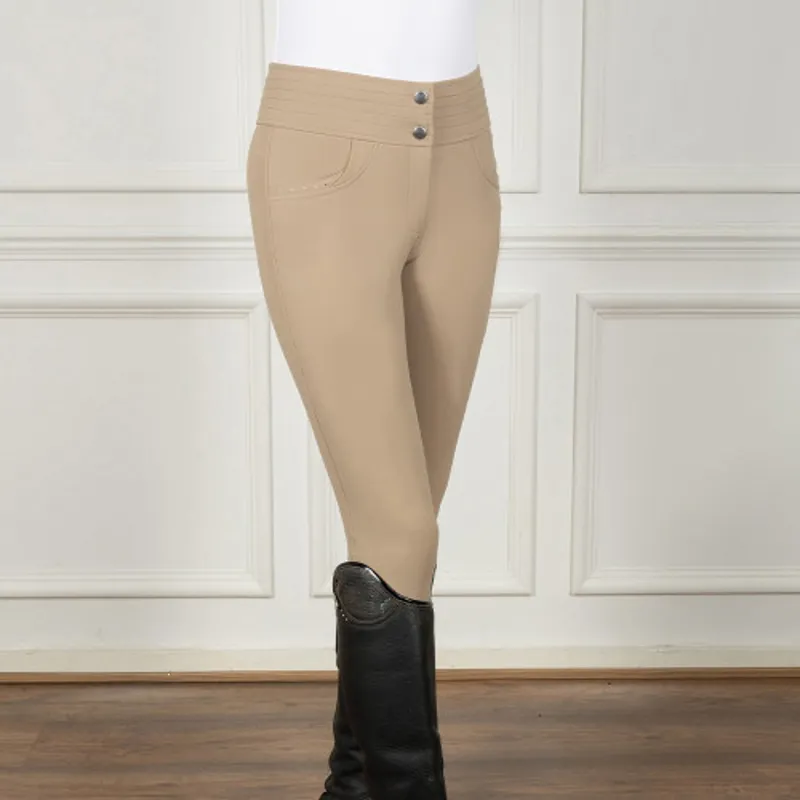 Coldstream Fenham Diamante Breeches in Taupe-1