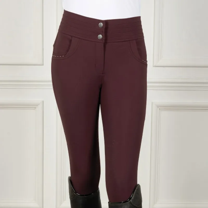 Coldstream Fenham Diamante Breeches in Bordeaux-1