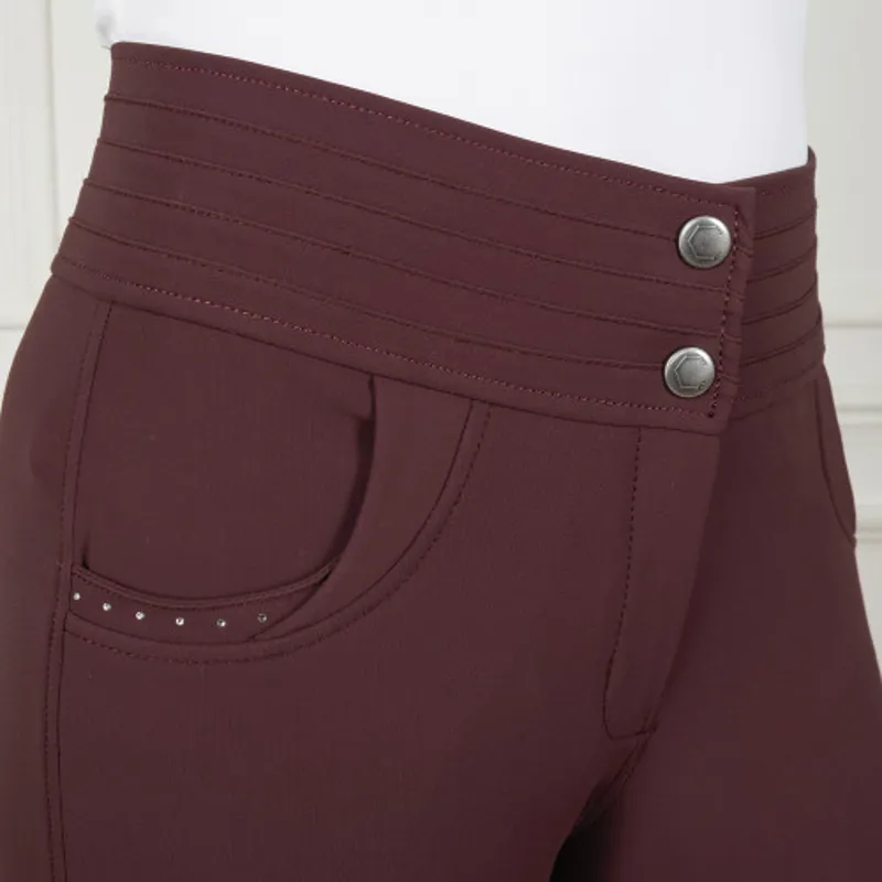 Coldstream Fenham Diamante Breeches in Bordeaux-3