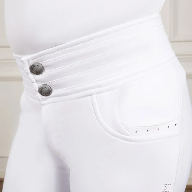 Coldstream Next Generation Fenham Diamante Breeches in White-5