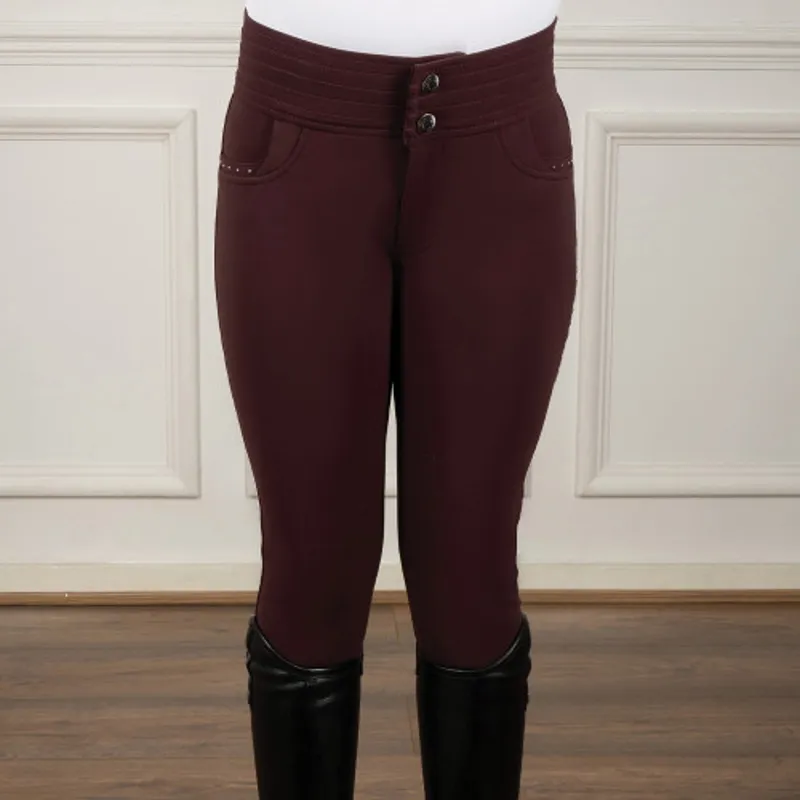Coldstream Next Generation Fenham Diamante Breeches in Bordeaux