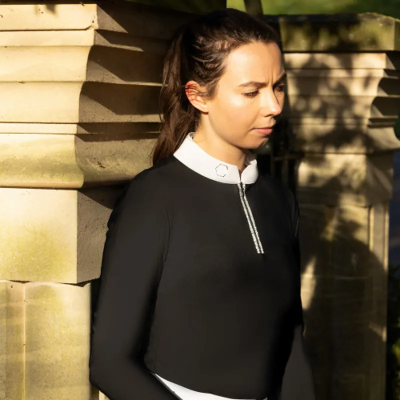 Coldstream Long Sleeve Elrick Show Shirt in Black