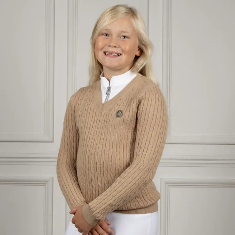Coldstream Next Generation Clarkston Knitted V-Neck Jumper in Champagne