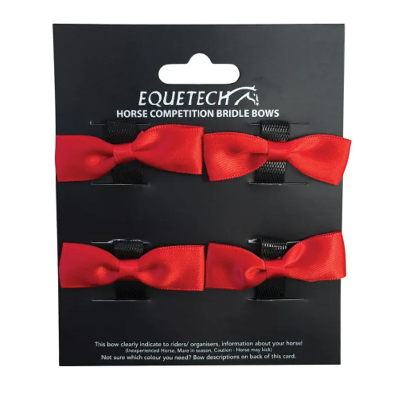 Horse Bridle Warning Ribbons - Red/May kick x4-2