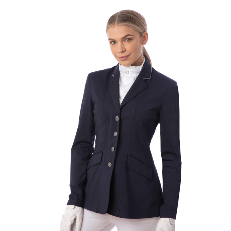 Equetech Jersey Deluxe Competition Jacket - Navy/Silver-2
