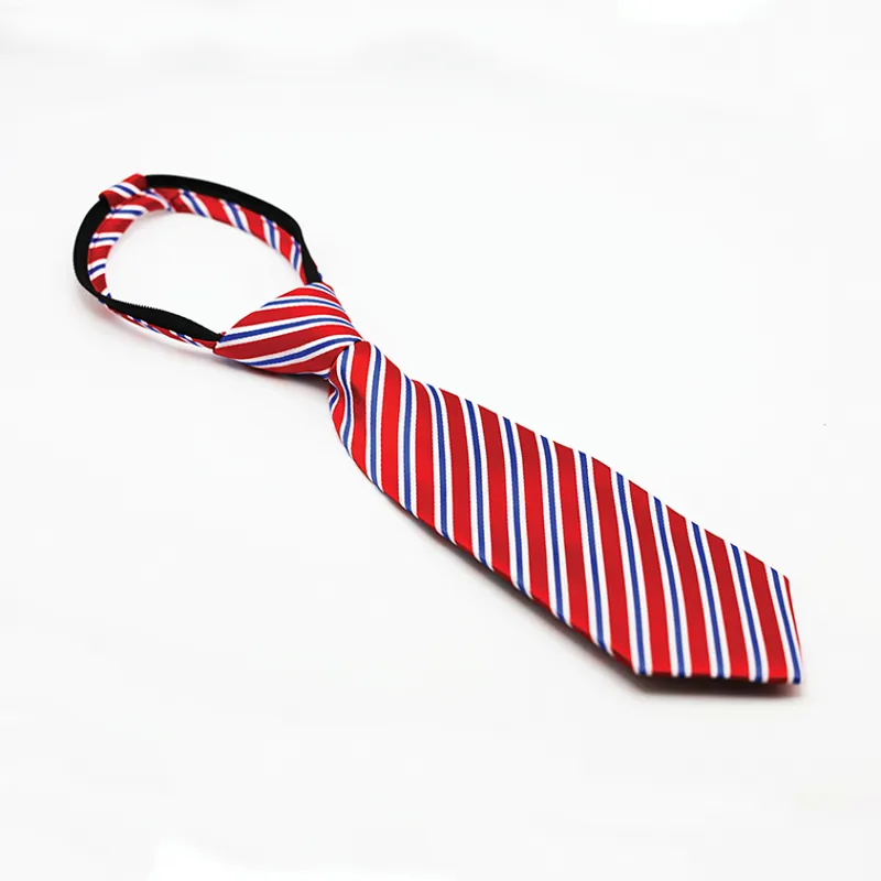 Equetech Junior Regent Stripe Ready-Tied Tie - Red/Navy -1