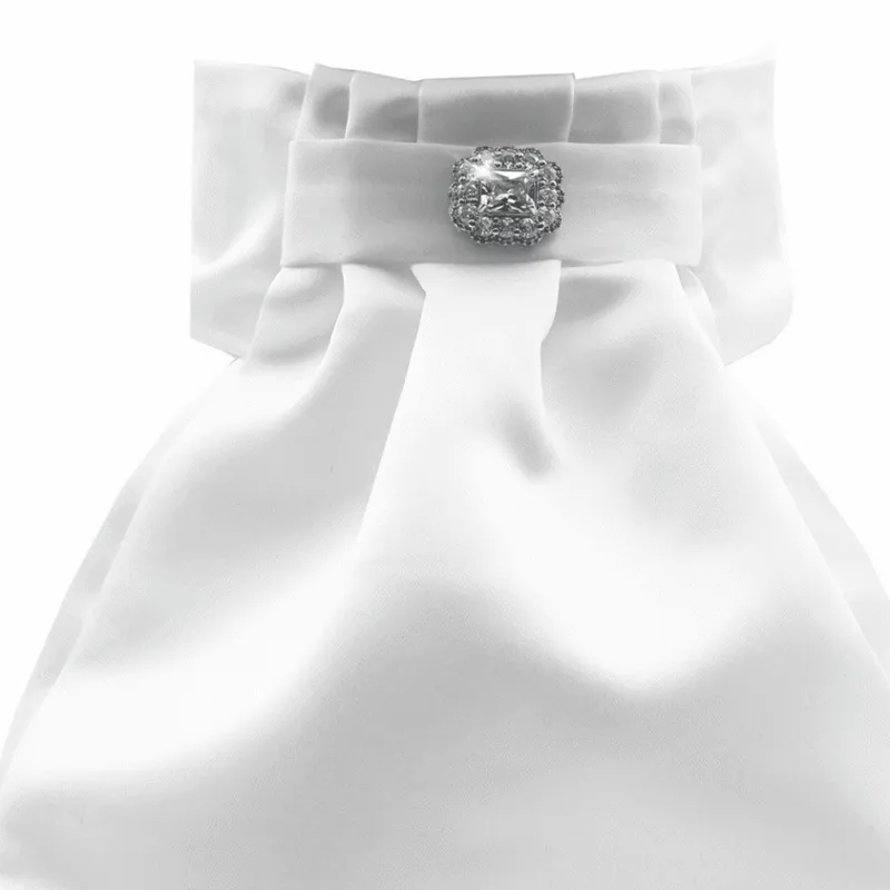 Deluxe Ready-Tied Stocks - Radiance Crystal - White one size