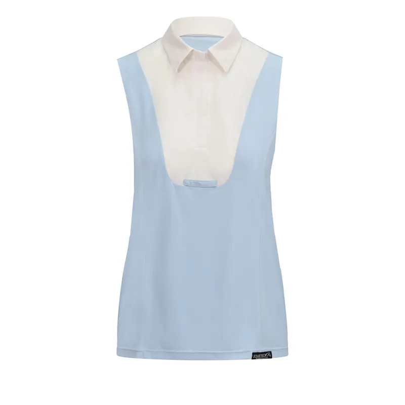 Equetech AirStride Performance Show Shirt Sleeveless - Light Blue/White