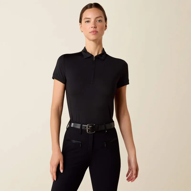 Ariat Bandera 1/4 Zip Sleeveless Polo Black
