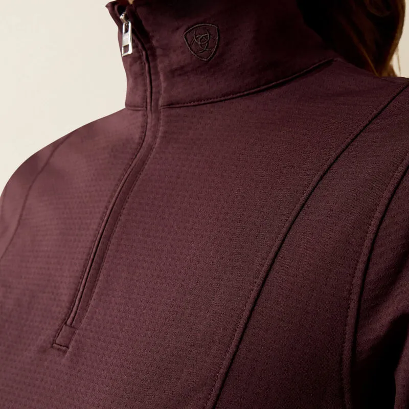 Ariat Gridwork 2.0 1/4 Zip Baselayer Chocolate Plum-1
