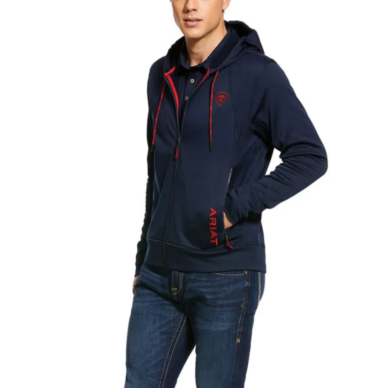 Ariat Men's Keats Full Zip Hoodie Navy Team