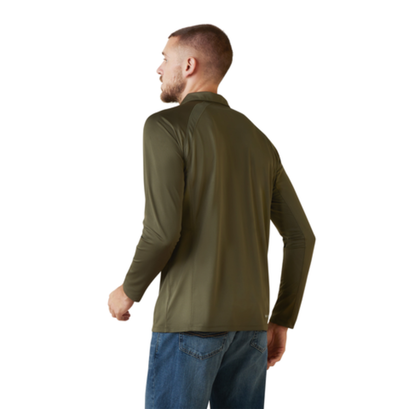 Ariat Men's Sunstopper 1/4 Zip Baselayer Beetle-1