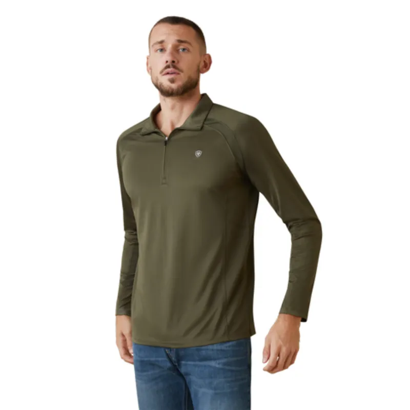Ariat Men's Sunstopper 1/4 Zip Baselayer Beetle