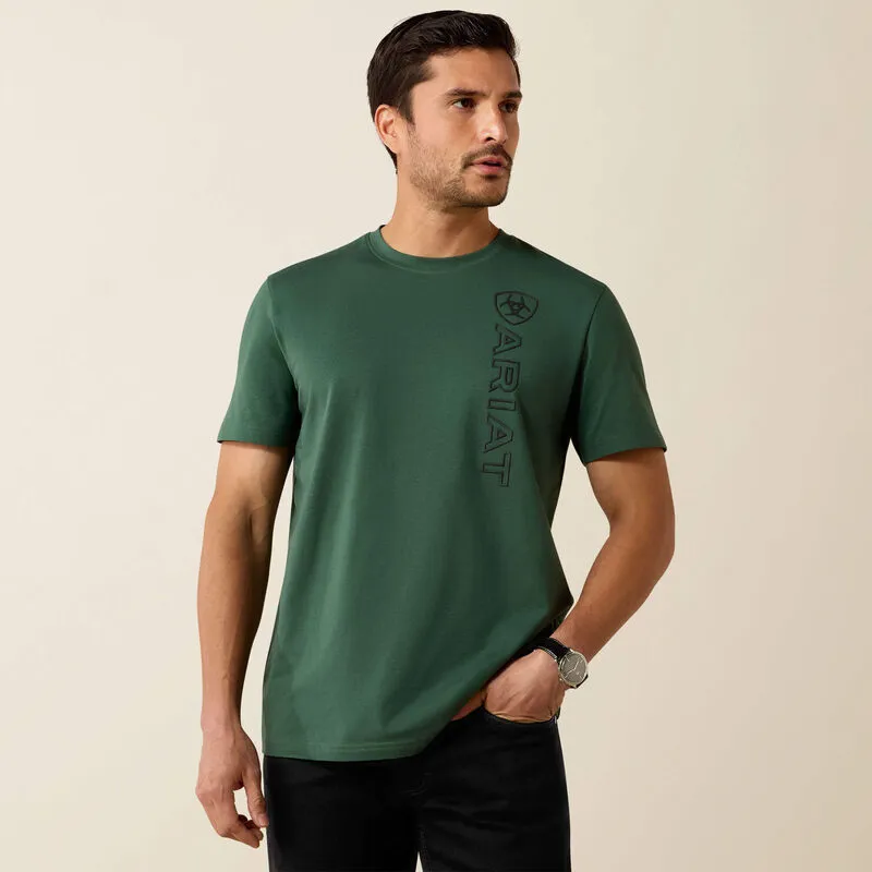 Ariat Mens Vertical Logo SS T-Shirt Monstera