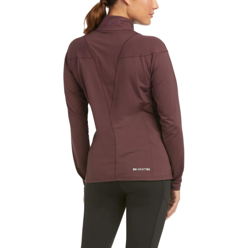 Ariat Womens Auburn 1/4 Zip Long Sleeve Baselayer Cocoa-1