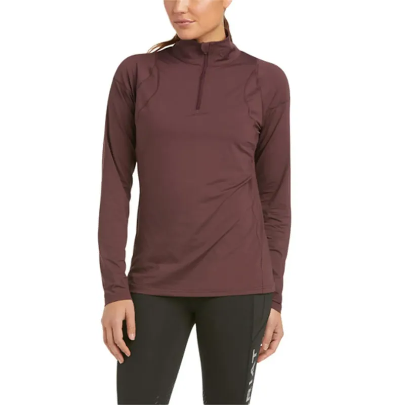 Ariat Womens Auburn 1/4 Zip Long Sleeve Baselayer Cocoa