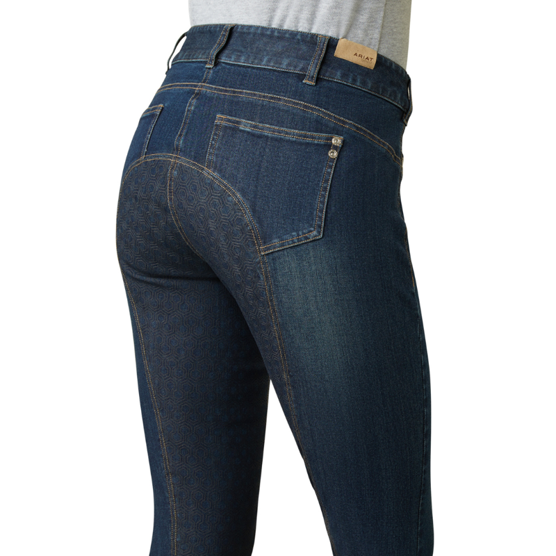 Ariat Women's Halo Denim Full Seat Breech Denim Wash-2
