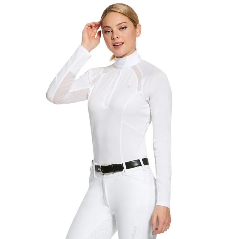 Ariat Women's Sunstopper 2.0 1/4 Zip Show Shirt White