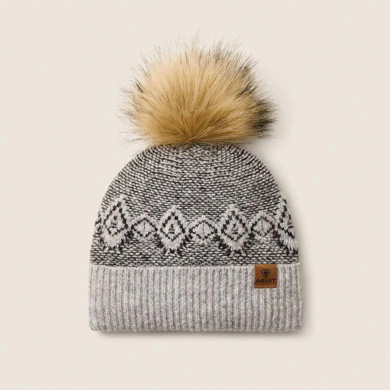 Ariat Womens Willow Beanie Grey Heather-1